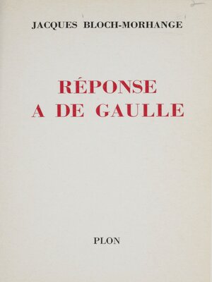 cover image of Réponse à de Gaulle